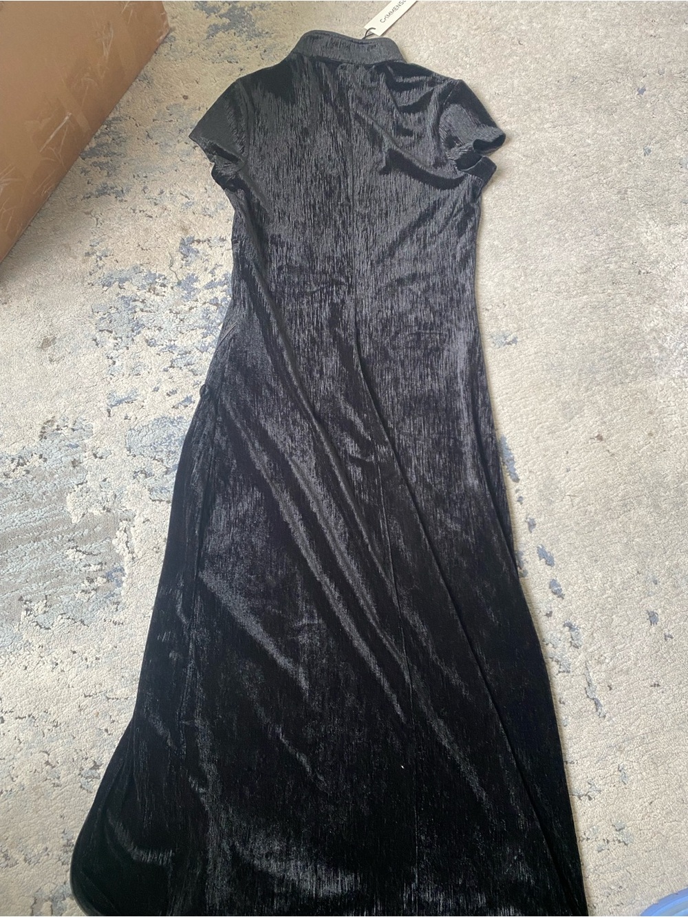 NWT Commense Black Velvet Maxi Dress Sz XS - Picture 5 of 5